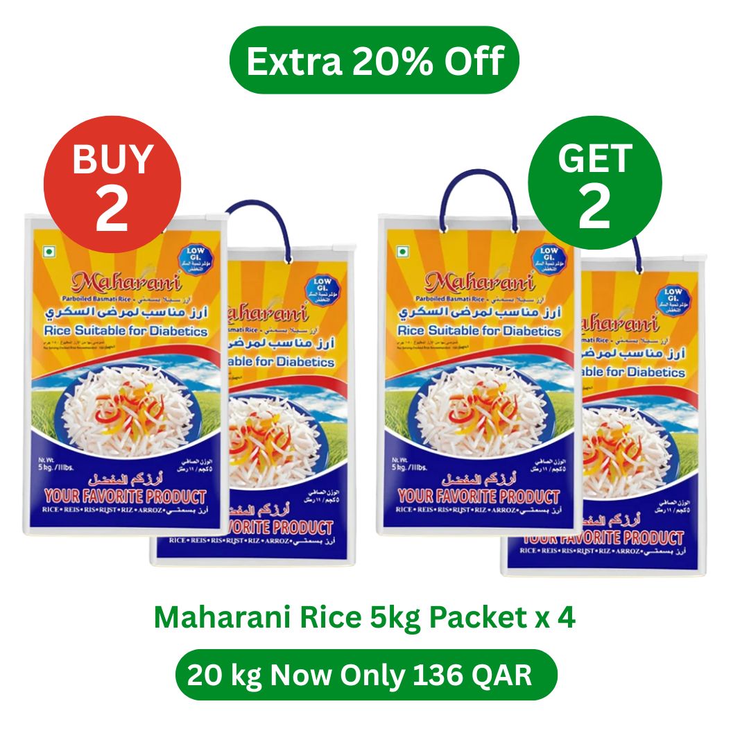 Buy 2 Get 2 Free + Extra 20% OFF — Maharani Rice Suitable for Diabetics Basmati Rice (5kg × 2)
