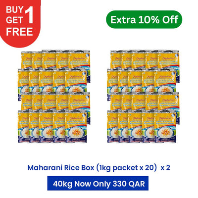Buy 1 Get 1 Free + Extra 10% OFF — Maharani Rice Suitable for Diabetics Basmati Rice (1kg × 20)