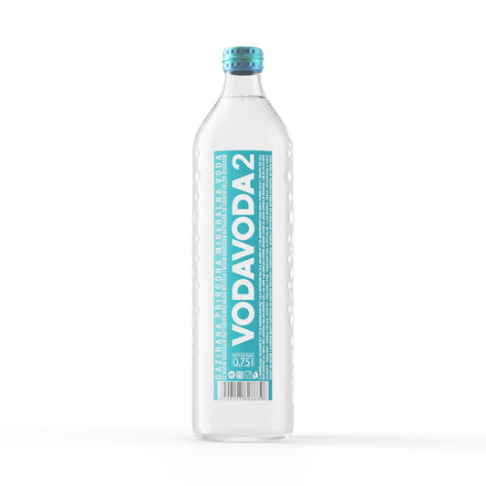 VODAVODA Sparkling Mineral Water - 750ml x 6 Glass Bottles