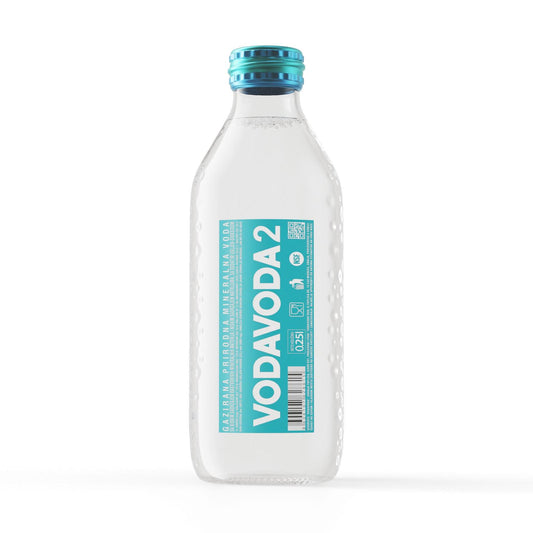 VODAVODA Sparkling Mineral Water - 250ml x 12 Glass Bottles